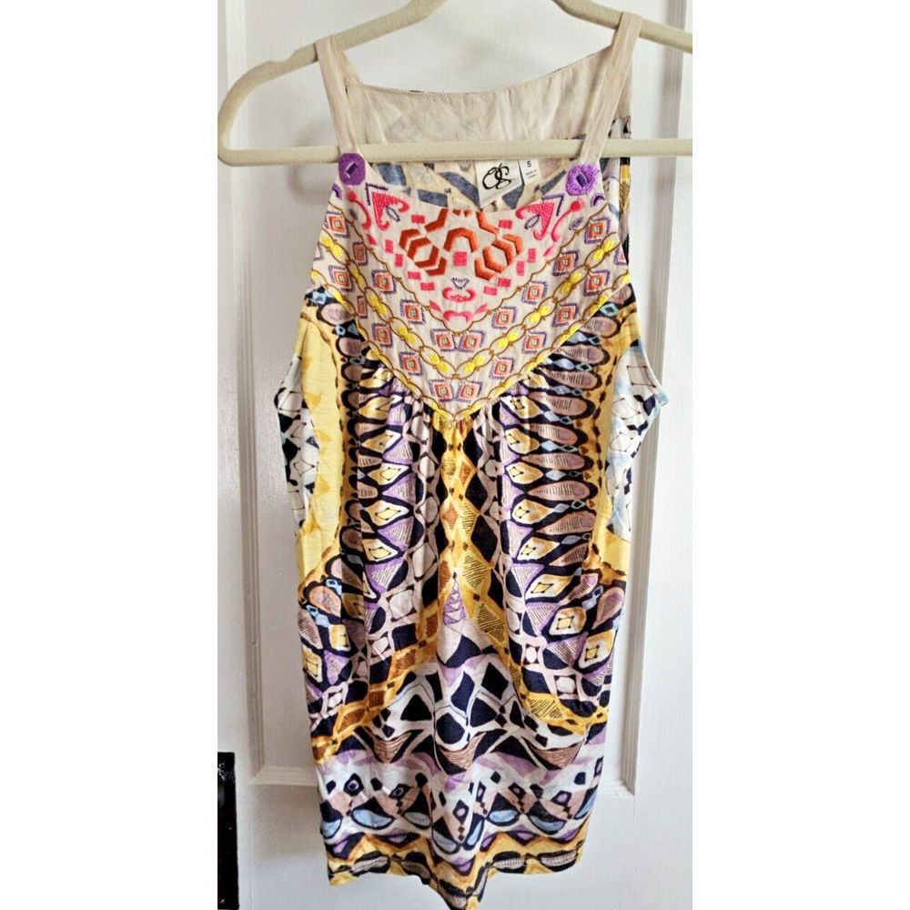 Anthropologie One September 'Strathmere' Embroidered Print‎ Sleeveless Top Small